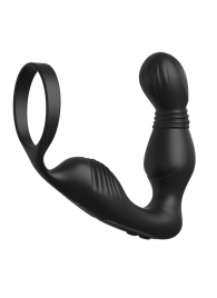 Черный вибростимулятор простаты с эрекционным кольцом Ass-Gasm Pro P-Spot Milker - Pipedream - в Мытищах купить с доставкой