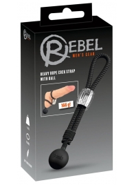Черное эрекционное лассо с шариком-утяжелителем Heavy Rope - Orion - в Мытищах купить с доставкой