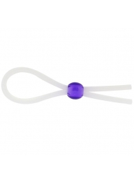 Прозрачное лассо с фиолетовой бусиной SILICONE COCK RING WITH BEAD LAVENDER - NMC - в Мытищах купить с доставкой