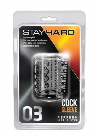 Прозрачная насадка с шипами и шишечками STAY HARD COCK SLEEVE 03 CLEAR - Blush Novelties - в Мытищах купить с доставкой