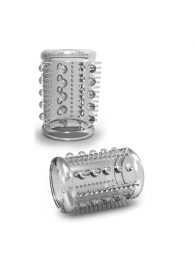Прозрачная насадка с шипами и шишечками STAY HARD COCK SLEEVE 03 CLEAR - Blush Novelties - в Мытищах купить с доставкой
