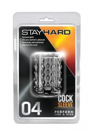 Прозрачная насадка с бороздками STAY HARD COCK SLEEVE 04 CLEAR - Blush Novelties - в Мытищах купить с доставкой