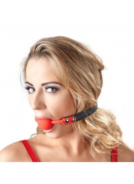 Силиконовый кляп-шар на чёрных ремешках Red Gag silicone - Orion - купить с доставкой в Мытищах