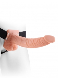 Полый страпон телесного цвета Hollow Strap-On with Balls - 24 см. - Pipedream - купить с доставкой в Мытищах