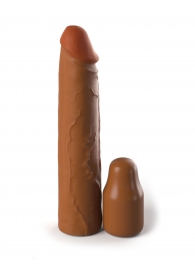 Коричневая насадка на член 2  Silicone X-tension - 20,3 см. - Pipedream - в Мытищах купить с доставкой