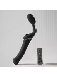 Черный безремневой вибрострапон Strap-On-Me Multi Orgasm Size XL - Strap-on-me - купить с доставкой в Мытищах