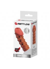 Телесная открытая насадка на пенис с бугорками - 19,8 см. - Baile - в Мытищах купить с доставкой