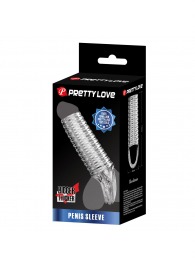 Прозрачная насадка на пенис с ребрышками и подхватом мошонки - Baile - в Мытищах купить с доставкой