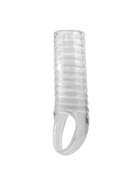 Прозрачная насадка на пенис с ребрышками и подхватом мошонки - Baile - в Мытищах купить с доставкой