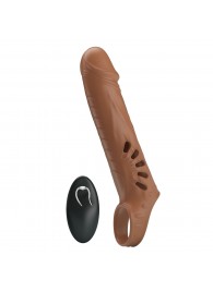 Коричневая вибронасадка с подхватом мошонки и пультом ДУ - Baile - в Мытищах купить с доставкой