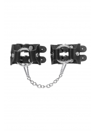 Черные кожаные наручники-браслеты из двух ремешков - Pecado - купить с доставкой в Мытищах