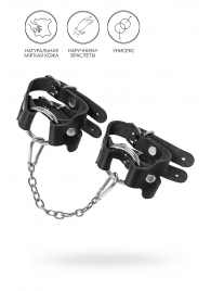 Черные кожаные наручники-браслеты из двух ремешков - Pecado - купить с доставкой в Мытищах