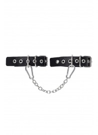 Черные оковы из одного ремешка с люверсами - Pecado - купить с доставкой в Мытищах