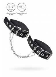 Черные оковы из одного ремешка с люверсами - Pecado - купить с доставкой в Мытищах