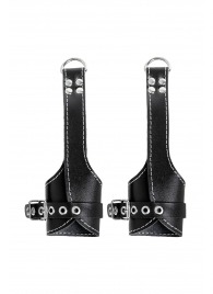 Черные подвесы с белой строчкой - Pecado - купить с доставкой в Мытищах