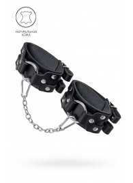 Черные кожаные оковы с двумя ремешками - Pecado - купить с доставкой в Мытищах