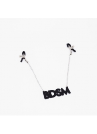 Зажимы на соски с кожаной подвеской BDSM - Crazy Handmade - купить с доставкой в Мытищах