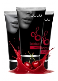 Набор из 3 съедобных лубрикантов JUJU со вкусом вишни - JuJu - купить с доставкой в Мытищах