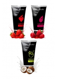 Набор из 3 съедобных лубрикантов JUJU (клубника, малина, кокос) - JuJu - купить с доставкой в Мытищах