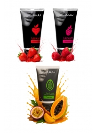 Набор из 3 съедобных лубрикантов JUJU (клубника, малина, тропические фрукты) - JuJu - купить с доставкой в Мытищах