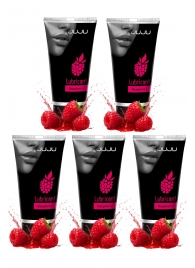 Набор из 5 съедобных лубрикантов JUJU со вкусом малины - JuJu - купить с доставкой в Мытищах