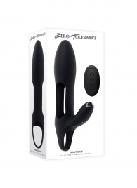 Черная насадка на пенис с вибрацией Nautilus - Zero Tolerance - в Мытищах купить с доставкой