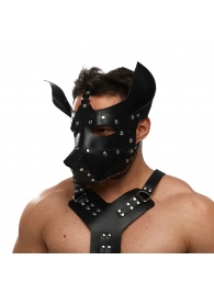 Черная кожаная маска «Собака» - Crazy Handmade - купить с доставкой в Мытищах