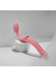 Розовый безремневой страпон Strap-on-me Semi-Realistic Bendable Strap-On size M - Strap-on-me - купить с доставкой в Мытищах