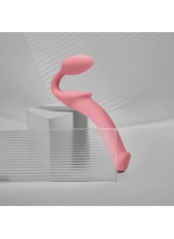 Розовый безремневой страпон Strap-on-me Semi-Realistic Bendable Strap-On size M - Strap-on-me - купить с доставкой в Мытищах