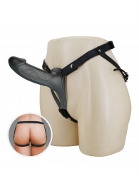 Черный полый мужской страпон London - 16,8 см. - Baile - купить с доставкой в Мытищах