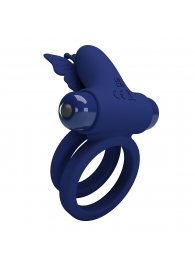 Синее эрекционное кольцо с вибростимуляцией клитора - Baile - в Мытищах купить с доставкой