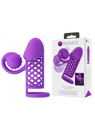 Фиолетовая вибронасадка с клиторальным отростком Harden - Baile - в Мытищах купить с доставкой