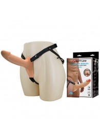 Телесный полый мужской страпон London - 16,8 см. - Baile - купить с доставкой в Мытищах