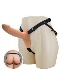 Телесный полый мужской страпон London - 16,8 см. - Baile - купить с доставкой в Мытищах