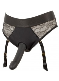 Черный женский страпон Strap-on Set: трусики и насадка - Orion - купить с доставкой в Мытищах