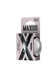 Черные утолщенные презервативы MAXUS Extra Strong с железным кейсом - 3 шт. - Maxus - купить с доставкой в Мытищах