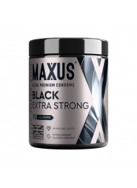 Черные утолщенные презервативы MAXUS Extra Strong с железным кейсом - 15 шт. - Maxus - купить с доставкой в Мытищах