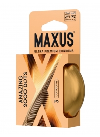 Точечные презервативы MAXUS 2000 Amazing Dots с железным кейсом - 3 шт. - Maxus - купить с доставкой в Мытищах