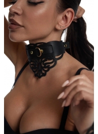 Фигурный чокер с узорами и золотистой фурнитурой - Crazy Handmade - купить с доставкой в Мытищах