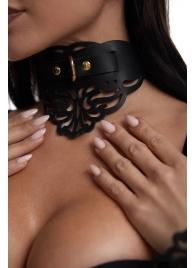 Фигурный чокер с узорами и золотистой фурнитурой - Crazy Handmade - купить с доставкой в Мытищах