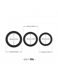 Набор из 3 черных эрекционных колец Stay Hard - Boys of Toys - в Мытищах купить с доставкой