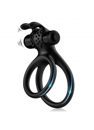 Черное эрекционное виброкольцо с подхватом мошонки Stay Hard - Boys of Toys - в Мытищах купить с доставкой