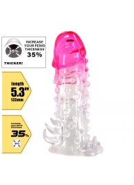Прозрачно-розовая насадка на пенис Wilford - 13,5 см. - Baile - в Мытищах купить с доставкой