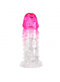 Прозрачно-розовая насадка на пенис Wilford - 13,5 см. - Baile - в Мытищах купить с доставкой