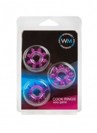 Набор из 3 лиловых эрекционных колец различной формы - Erowoman-Eroman - в Мытищах купить с доставкой