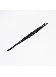 Черный ажурный чокер с золотистой фурнитурой - Crazy Handmade - купить с доставкой в Мытищах