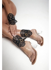 Черный фигурные оковы с золотистой фурнитурой - Crazy Handmade - купить с доставкой в Мытищах