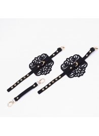 Черный фигурные оковы с золотистой фурнитурой - Crazy Handmade - купить с доставкой в Мытищах