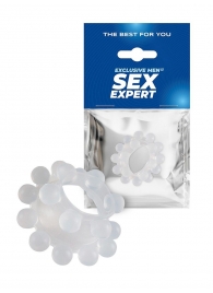 Эластичное эрекционное кольцо с двумя рядами шариков - Sex Expert - в Мытищах купить с доставкой