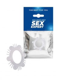 Эластичное эрекционное кольцо с шипиками и шариками - Sex Expert - в Мытищах купить с доставкой